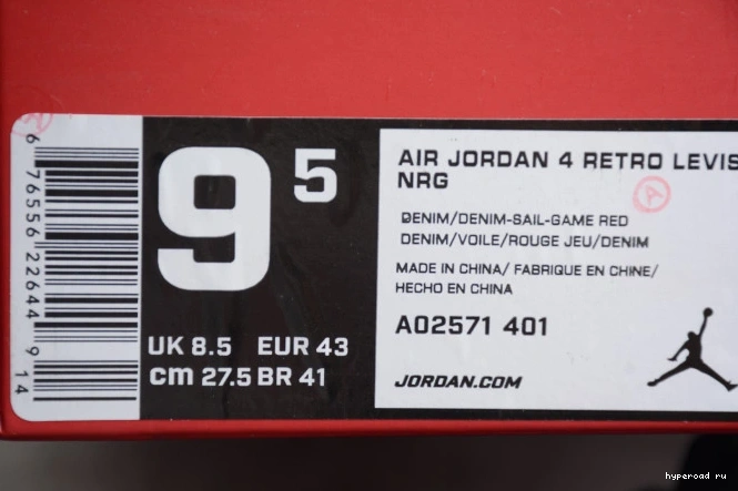 Denim x AO2571-401 Levi's Nike Air Jordan 4 0710